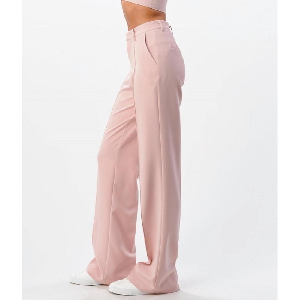 Young fabulous & broke pink wide leg pants size S trousers pocket classic casual